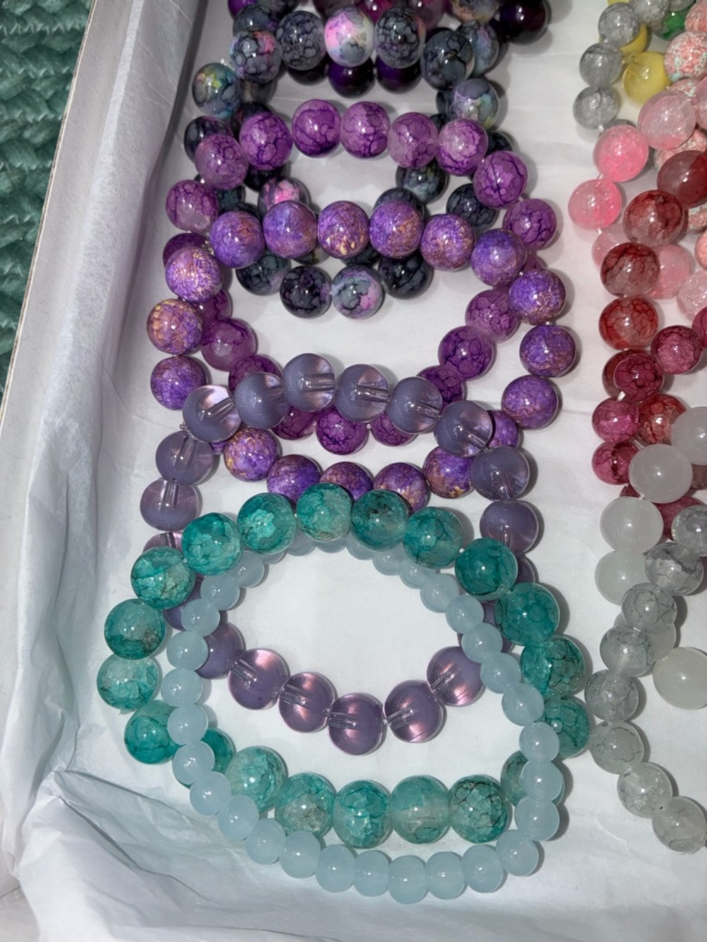 PICK ONE ☝️ Colorful GLASS BEADED Stretch Bracelet - Multi-Color Options - Picture 6 of 9